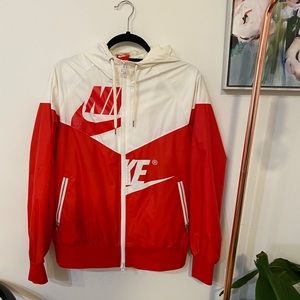 Nike Red and White Spring or Fall Track Jacket